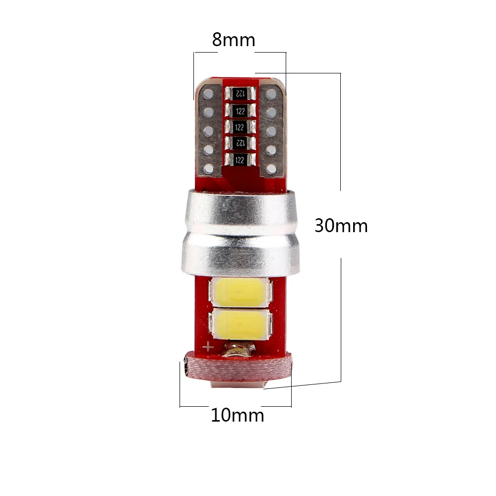 2 шт. T10 W5W 195 168 Canbus 5630 6 SMD Светодиодные Автомобильные лампы без ошибок Can-bus 12VDC