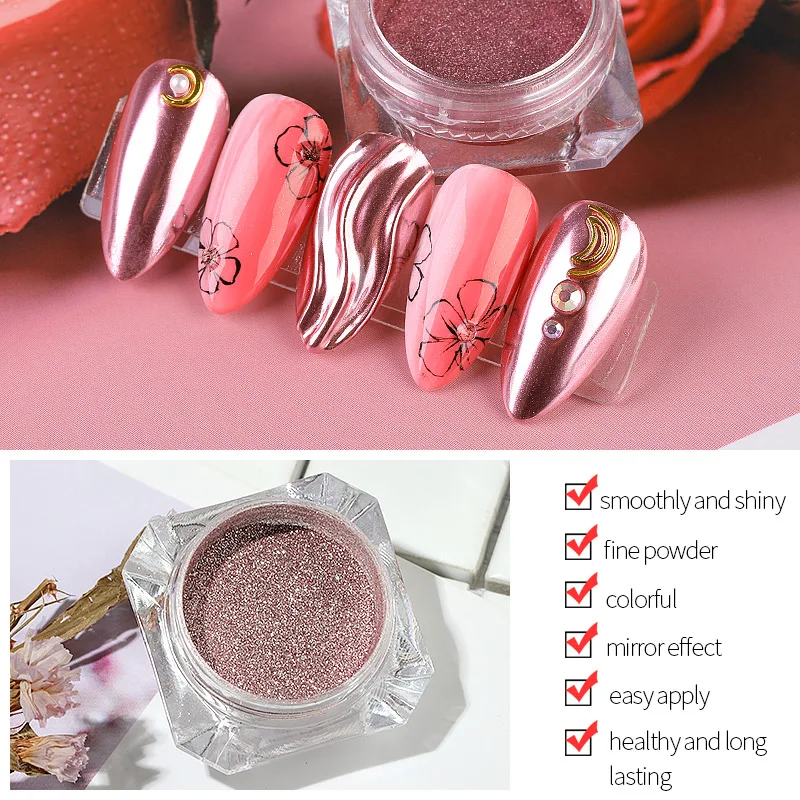 1 коробка 0 3 г зеркальный блеск для ногтей порошок пыль золото шампань серебро