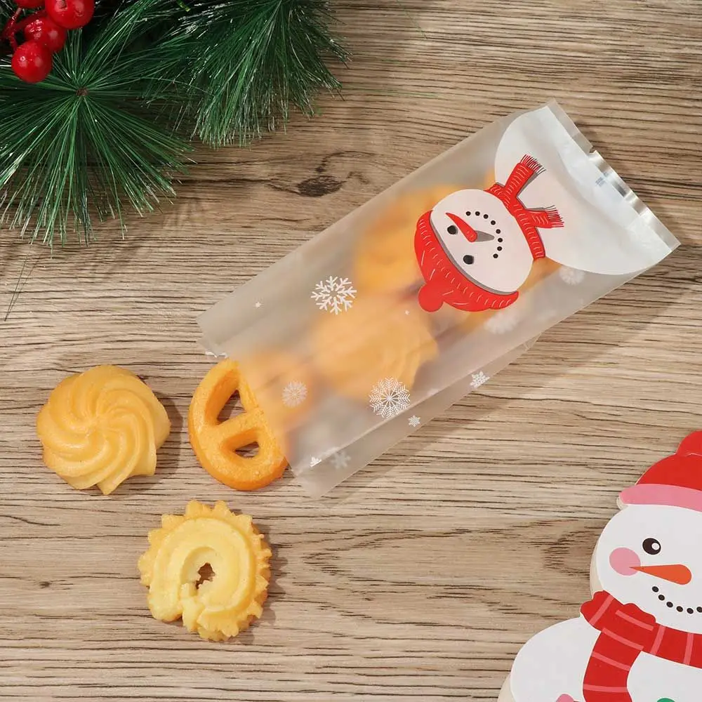 Подарочный пакет для печенья пластиковый в виде снеговика праздника
