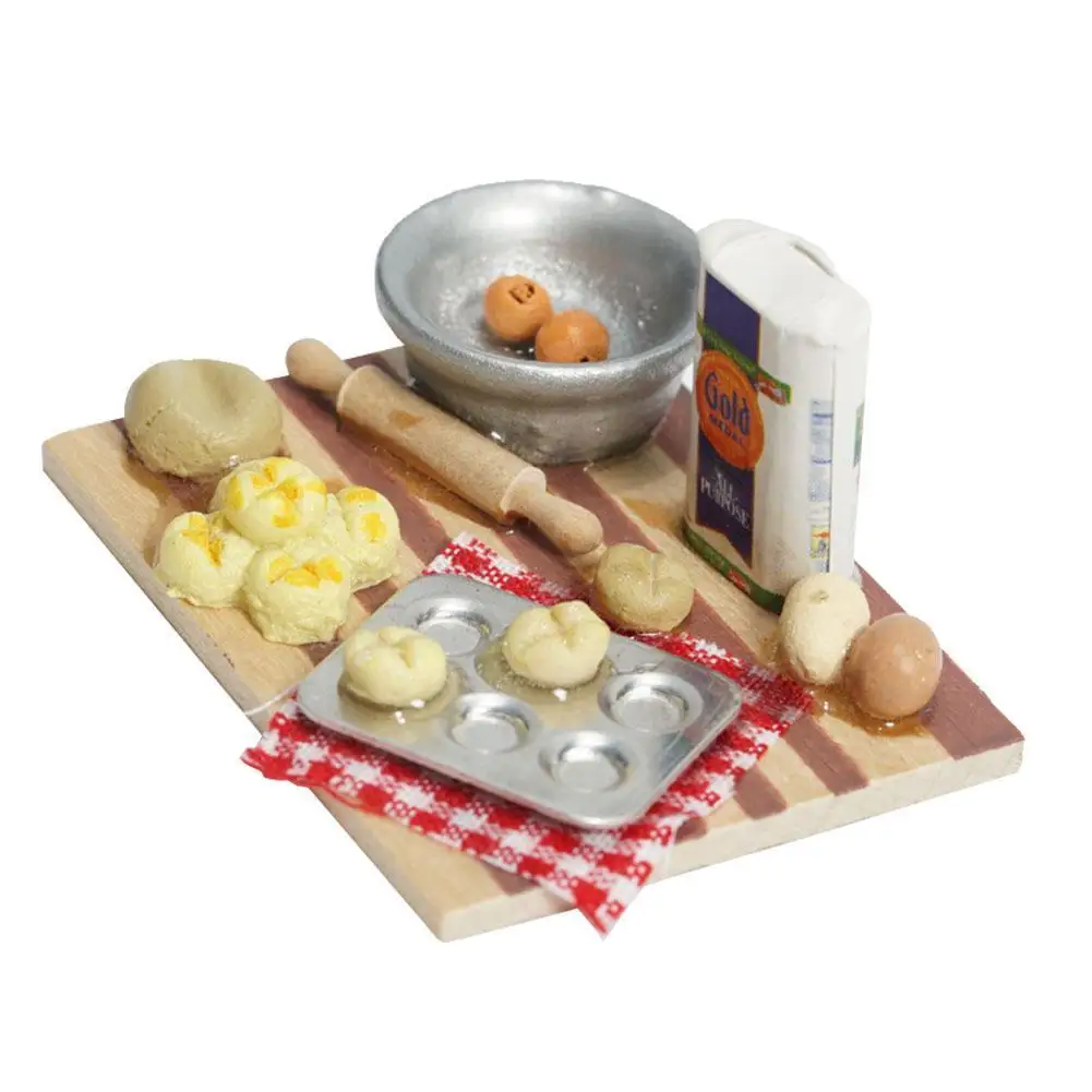 

1:12 Doll House Kitchen Accessories Mini Pastry Noodle Table Dollhouse Board Decoration Model Making Flour Chopping Toy X2H9