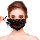 Женские однослойные черные 3D маски для рта, кружевные регулируемые сетчатые тонкие дышащие маски faec, моющиеся многоразовые маски maske