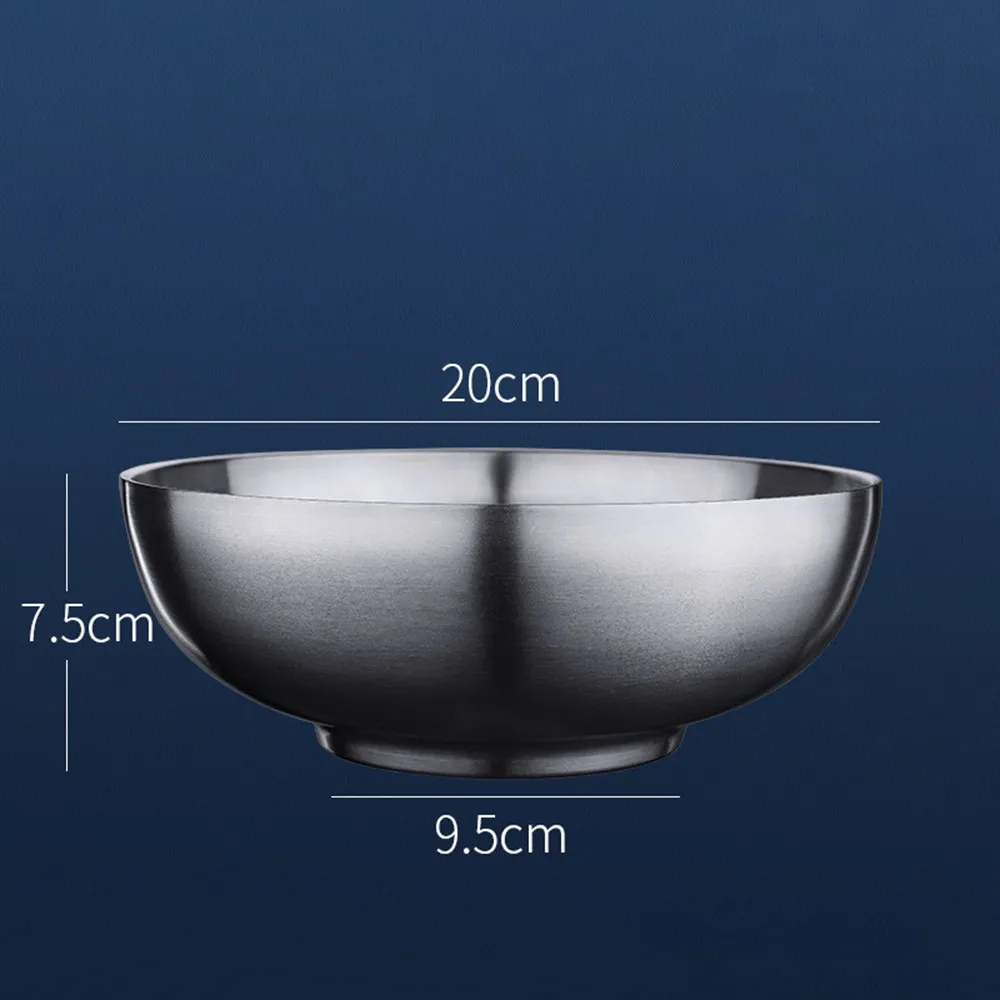 

1pc Stainless Steel Ramen Noodle Soup Bowl Double Wall Insulated Fruit Bowl Stackable Bowls Light Weight
