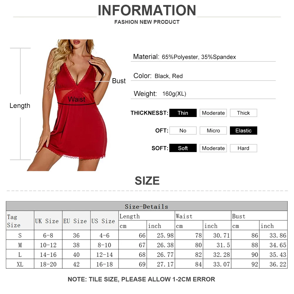 

Women Sexy Lingerie Dress Ladies Lingerie Set Sleeveless Babydoll Dress Set Nightdress Summer Nightgown Underwear Sleepwear D30
