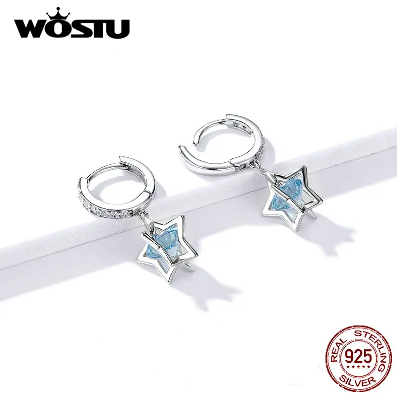 WOSTU Аутентичные серьги из стерлингового серебра 925 пробы романтические