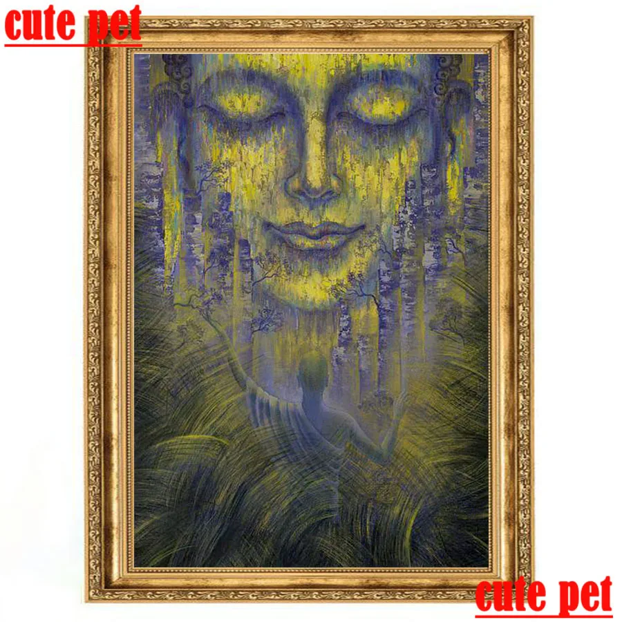 

Buddha DIY Religion Diamond Mosaic Diamond Painting Cross Stitch Kits Diamond Embroidery Round Rhinestones Decoration wallpaper