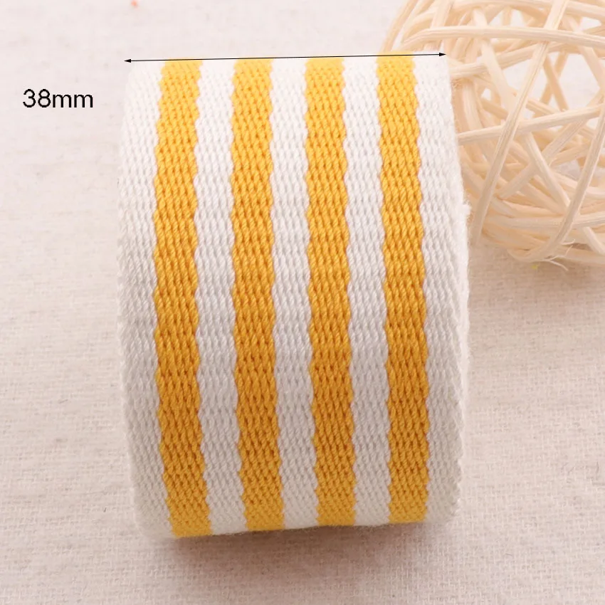 1 1/2 &quotполосатая тесьма сумки ремни оранжевая белая полосатая лента белый пояс