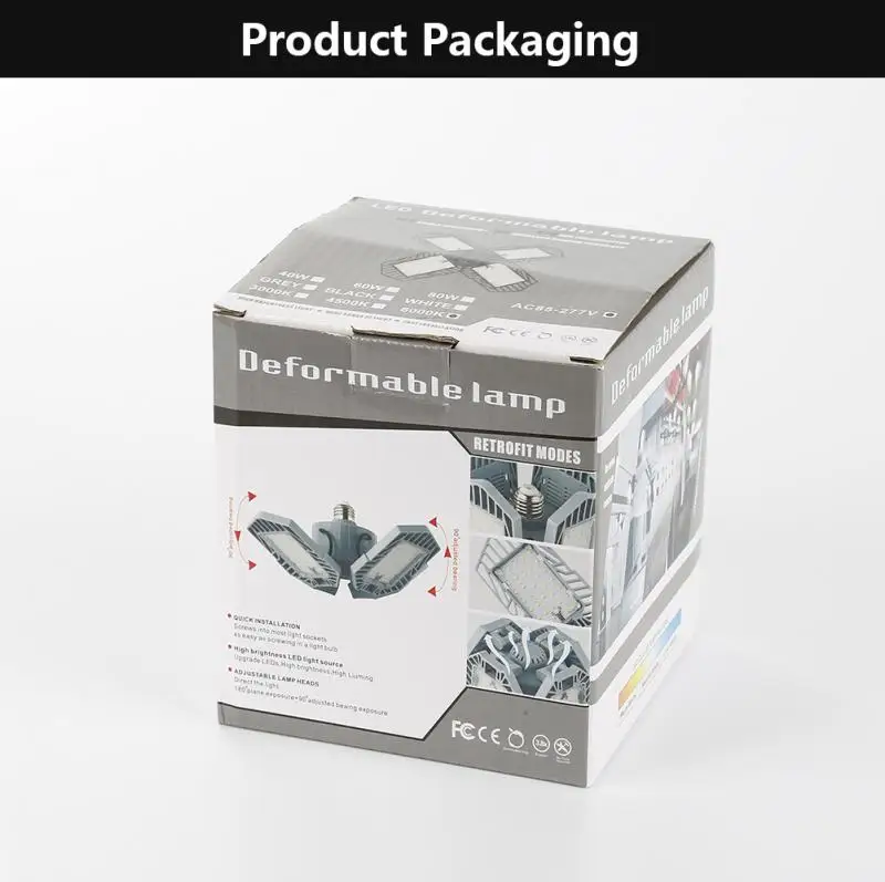 

E27 Super Bright Industrial Lighting 60W 80W Led Fan Right Garage Light 85-265V Led High Bay Industrial Lamp For Workshop