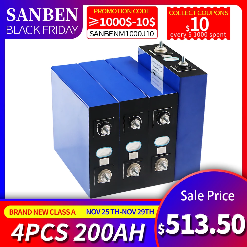 

4 шт., литий-железо-фосфатные аккумуляторы, 3,2 в, Ач