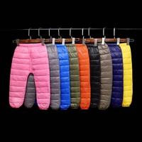 2021 winter new childrens clothing down pants lightweight baby kids boys and girls thicken warm outer wear long pants