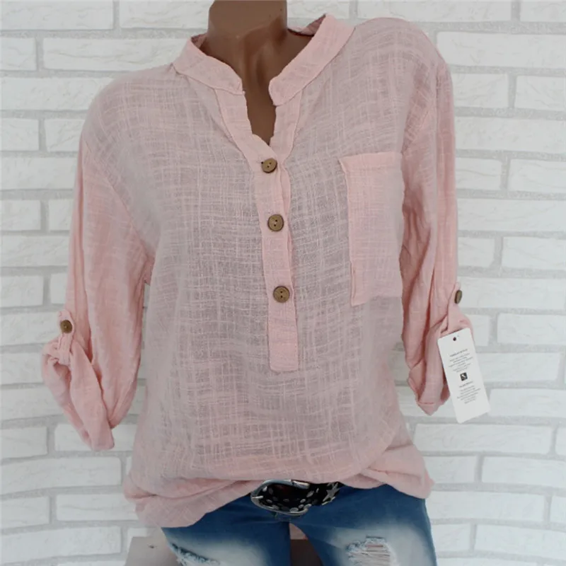 Женская мешковатая блузка в стиле бохо хлопковый кафтан с длинным рукавом и v