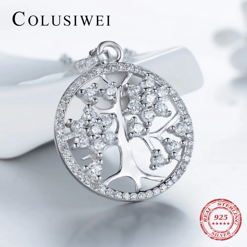 2019 Новая мода 100% одноцветное 925 серебряное ожерелье кулон классический Древо