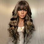 Парики из натуральных волос на шелковой основе, с челкой, 360 бразильские волосы Remy блонд 13x6, с бахромой спереди