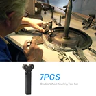 KKMOON 7 шт. стальной двухколесный набор инструментов для накатки с 0,5 мм 1 мм 2 мм колесом линейный шаг Набор для накатки токарный станок набор для накатки колес