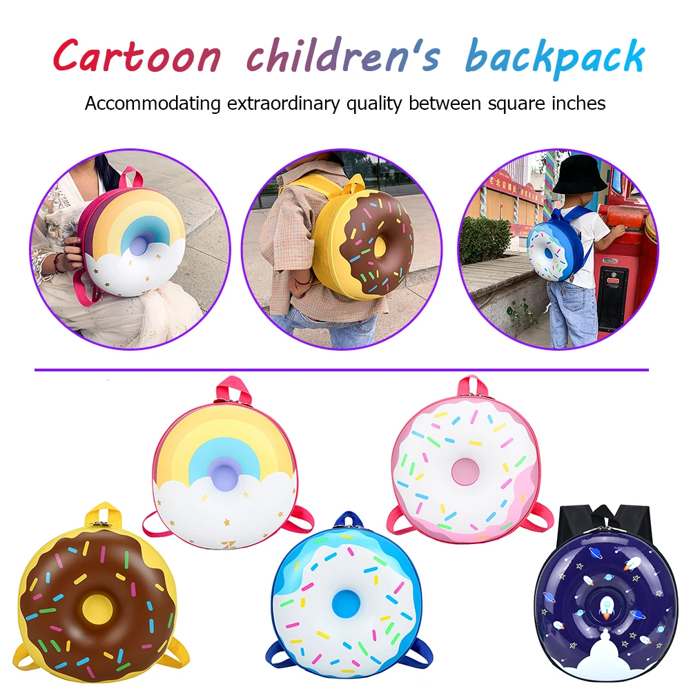 Рюкзак детский Радужный в виде пончика повседневная винтажная школьная сумка