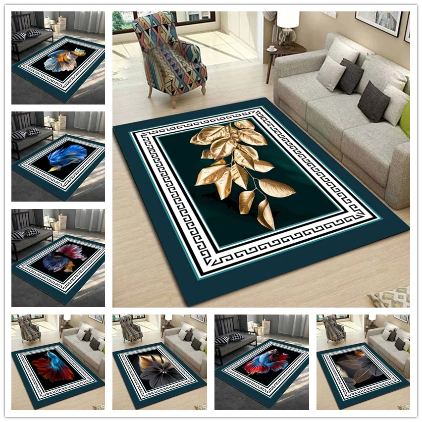 

2022 Beautiful Leaf Pattern 3D Carpets Bedroom Play Rug living Room Decor Carpet Baby Crawl Mat Children Christmas Gift Rug