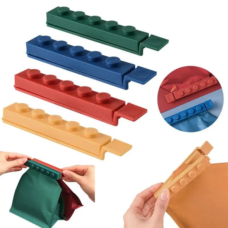 4 шт./компл. зажимы для упаковки закусок пластиковые креативного строительного