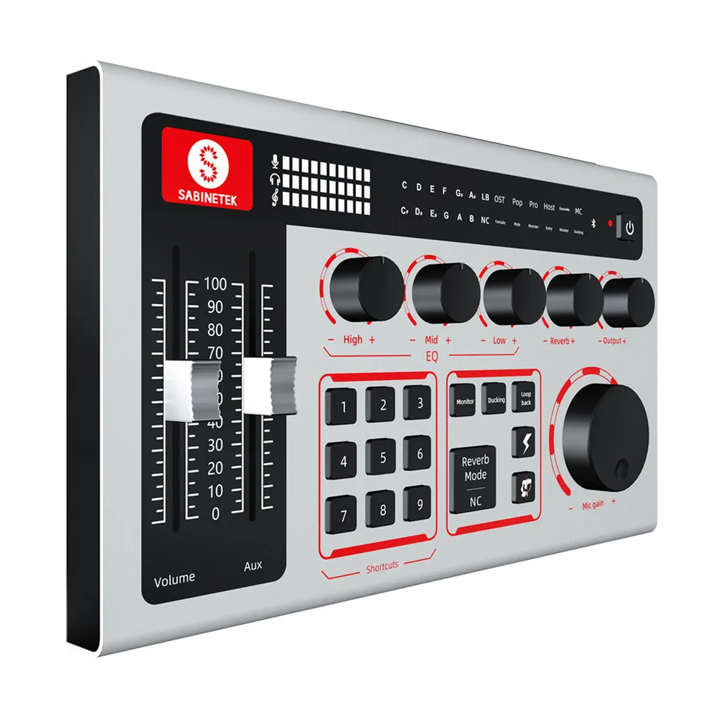 

SabineCast Wireless Mixer Sound Card Mixing Console Microphone For Live Streaming Broadcast