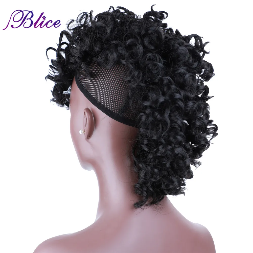 Blice High Puff Curly Chignon Frohawks Hair Synthetic Clip In Hair Extensions All Head Ponytail For Africa American women