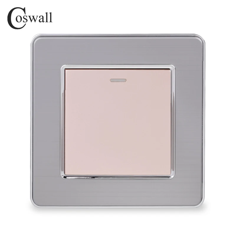Gold Coswall 1 комплект 1 способ роскошный светильник Переключатель ВКЛ/ВЫКЛ настенный выключатель прерыватель панель из нержавеющей стали AC 110~ 250 В - Цвет: Gold