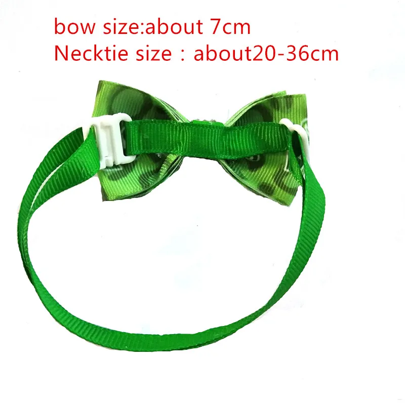 

30pcs Puppy Cat Dog Bow Ties St Patrick's Day green Adjustable Pet Collar Small Dog Bow Tie Necktie Pet Supplies Dog Accessories