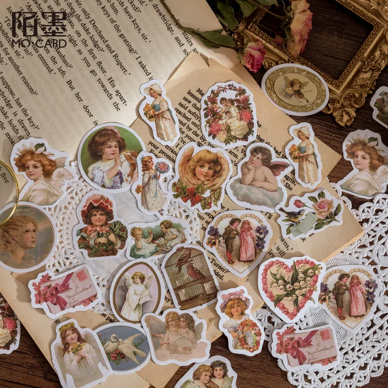

46Pcs Cute Little Angel Aesthetic Stickers Diary Planner Scrapbooking Journal DIY Decorative Stationery Sticker School Supplies