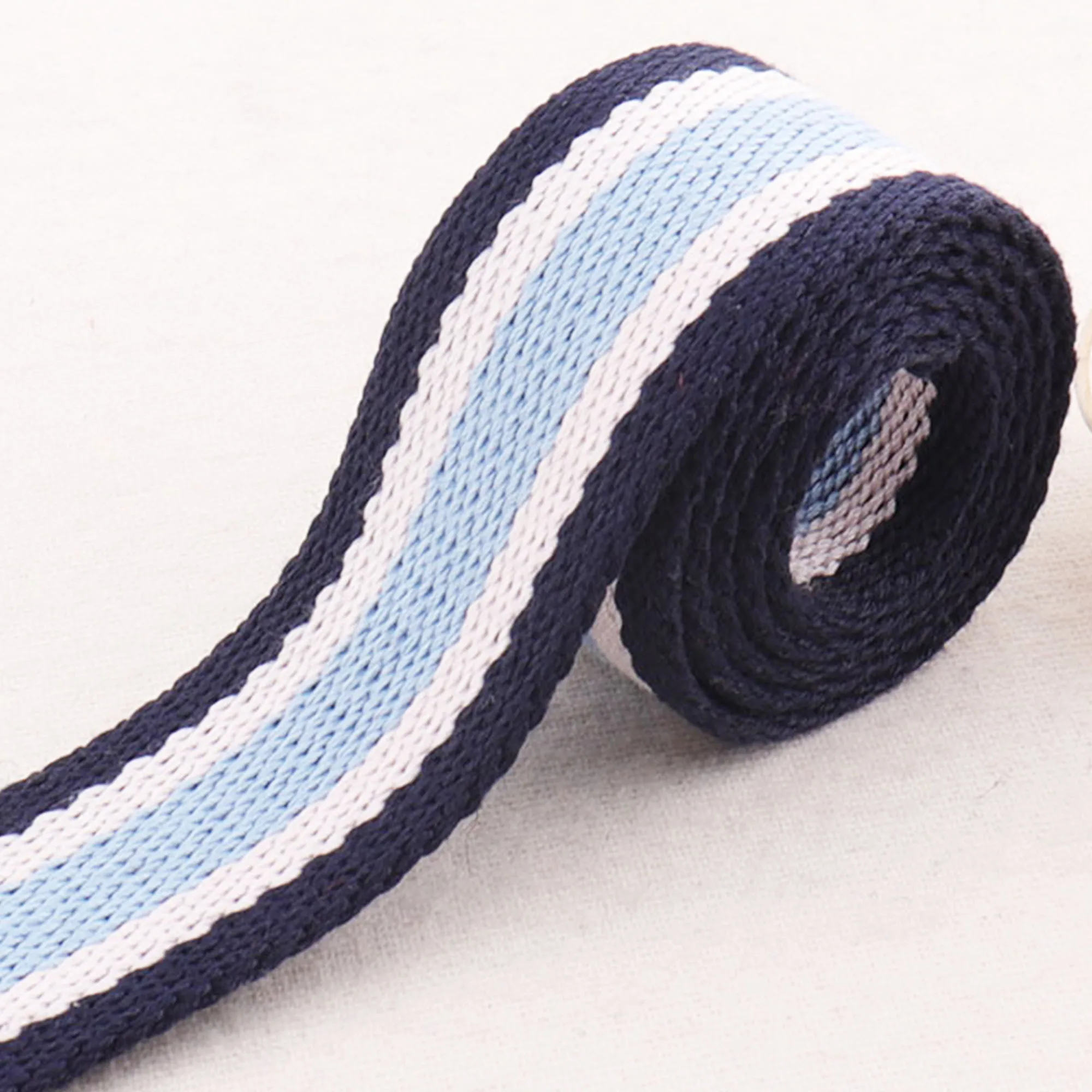 Тяжелая сумка из твила с тканевыми лентами 1 1/2 дюйма сине белые полосатые сумки