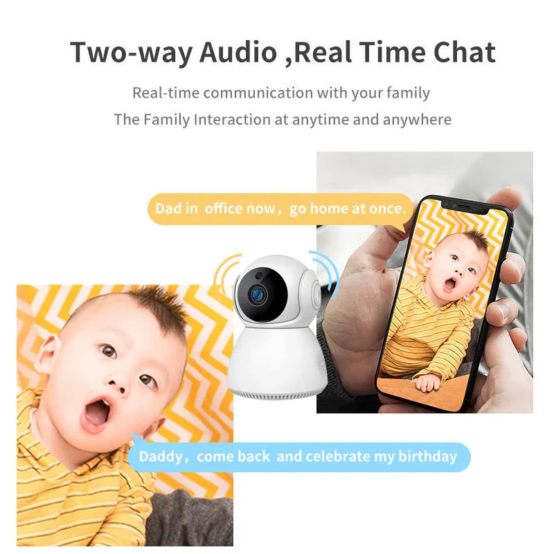 Продажа Умная IP-камера 1080P HD, Wi-Fi, ночное видение, угол 360 градусов
