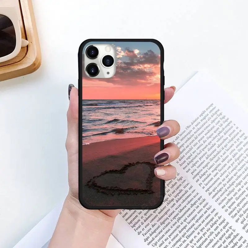 

Floral sunset summer beach Sea Phone Case for iPhone 11 12 pro XS MAX 8 7 6 6S Plus X 5S SE 2020 XR Luxury brand