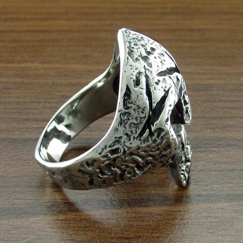 Бесплатная доставка Панк 316L нержавеющая сталь спартанская кольцо шлем маска