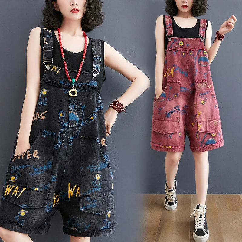 

Женский модный Повседневный свободный короткий комбинезон M-2XL, хлопковые комбинезоны без рукавов с карманами, джинсовые брюки