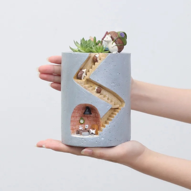 

Animal Resin Flowerpot Succulents Planter Skull Set Props Flower Pots Water Planting Container Decorative Pot Desktop Ornament