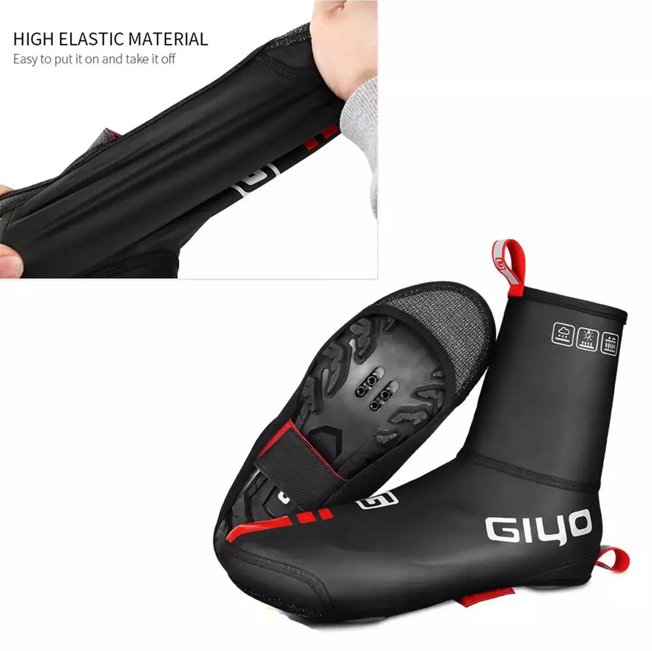 

GIYO Winter Cycling Shoe Covers Waterproof Warm Full Bicycle Overshoes Bike Shoe Boots Cover for Men Women Outdoor Cycling