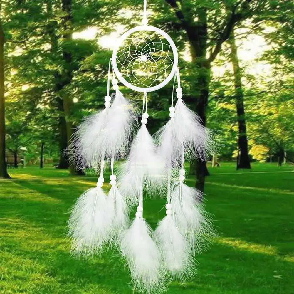 

Hade Dream Catcher Net Withers Hanging Decoration Decor Craft Gift Bedroom Hanging Kids Birthdays Gift # 3369 MS8106 White