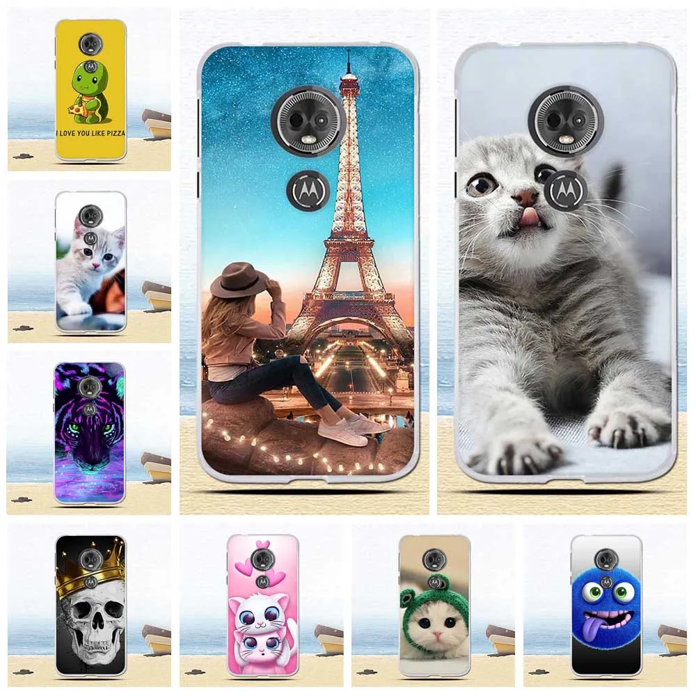 Модный мягкий чехол из ТПУ с рисунком кота для Motorola Moto E5 E (5-го поколения) чехлы