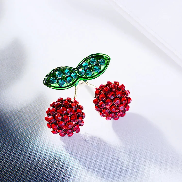 

Cherry Brooches for Women's Brooch Pin Jewelry Cute Pins Garment Accessories Birthday Gift Brooches for Women Copper Brooch Pin