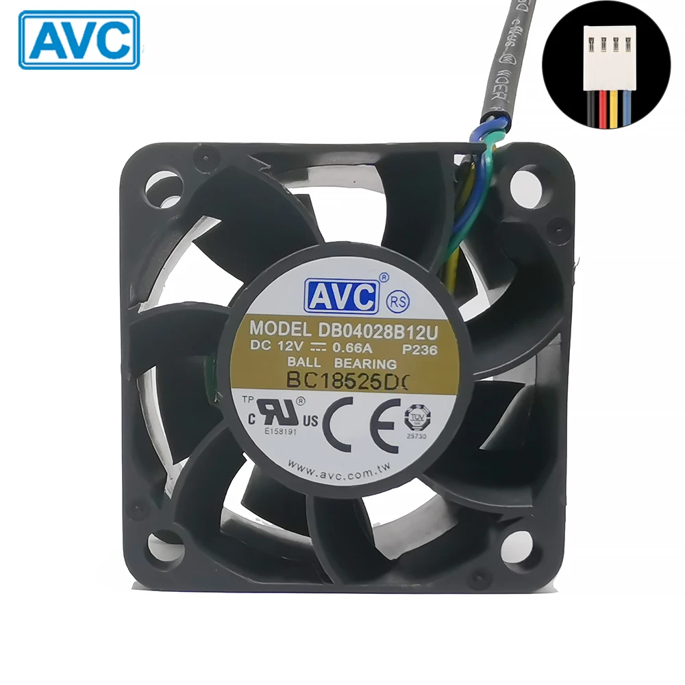 Вентилятор AVC DB04028B12U 4 см 4028 дюйма 40x40x28 мм 12 В а|Кулеры и системы охлаждения