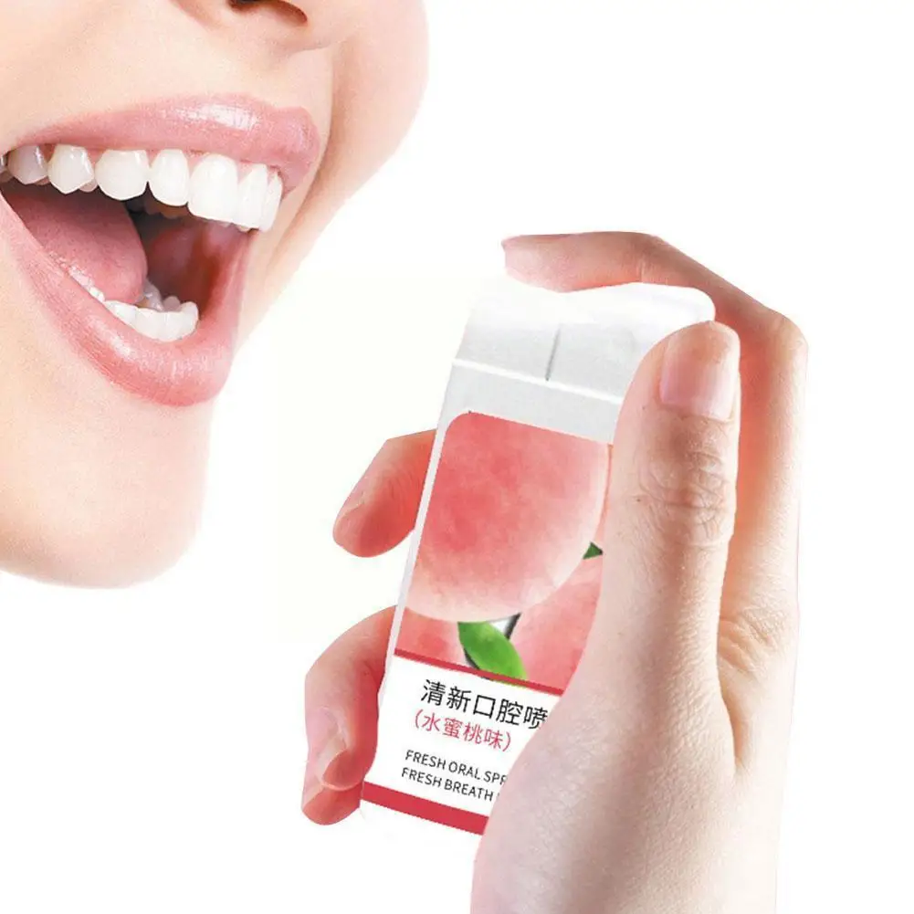 

20ml Mouth Breath Freshener Spray Peach Mint Flavor Bad Care Oral Refresher Spray Treatment Mouth V0L0