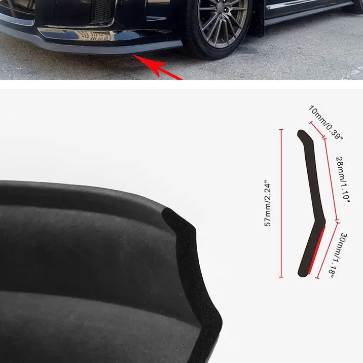 2 5 м Универсальный Автомобильный передний задний Боковой бампер губа сплиттер