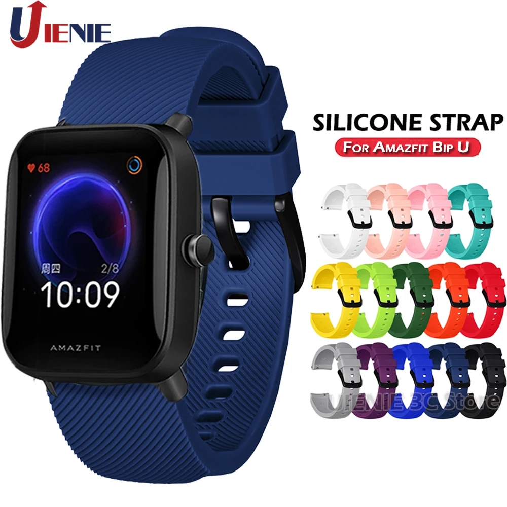 

Ремешок силиконовый для Xiaomi Huami Amazfit Bip Lite S U GTS 2 mini /Haylou ls02, сменный спортивный браслет для наручных часов