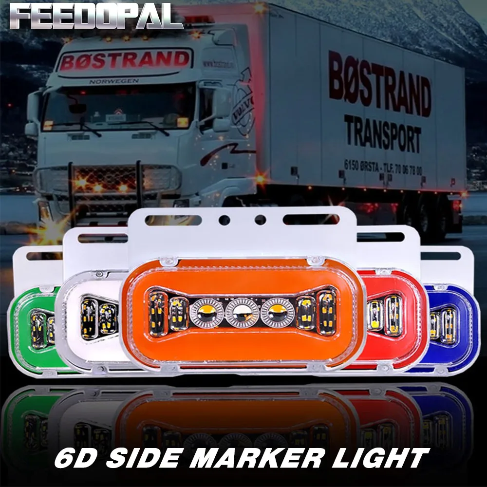 FEEDOPAL 10 шт 24V 37LED синий 6D стробоскоп Боковой габаритный фонарь светильник сбоку