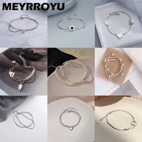meyrroyu 2022 new summer heart flower chain bracelets for women girl luxury fashion trendy jewelry gift party pulseras mujer