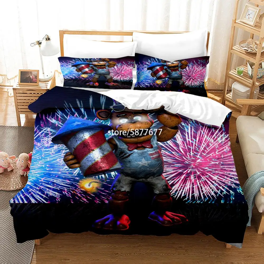 

Popular Five Nights At Freddy's Cartoon 3d Bedding Set Bed Linen Bedclothes Twin Full Queen King Size Duvet Cover Set Pillowcase