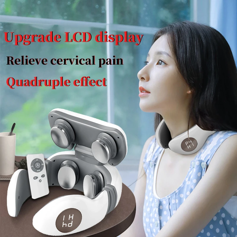 Умный Электрический массажер для плеч и шеи 4D с магнитным импульсным подогревом