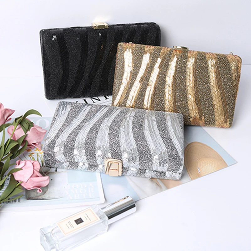 Женский вечерний клатч с блестками женский кристаллами праздничный сумочка для