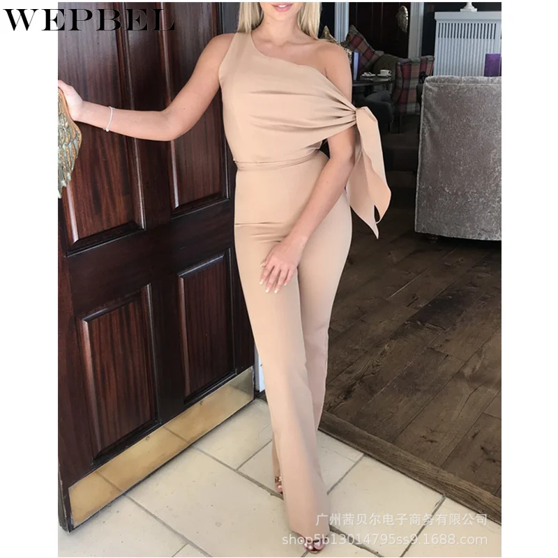 

Женский элегантный бандажный комбинезон WEPBEL, женский сексуальный Модный Корсет на одно плечо с высокой талией, длинные брюки