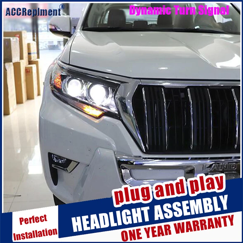Фары головного света для Land Cruiser Prado фары 2020 2018 2019 h7 биксеноновые лучи линзы