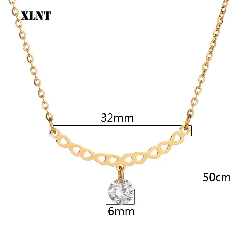XLNT JEWELS 2019 австрийский кулон в виде знака бесконечности с кулоном золотого цвета