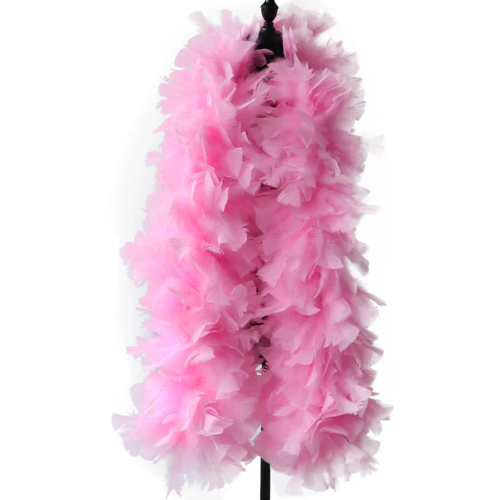 

200G Dark Pink Marabou Turkey Feathers Boa For Shawl On Ribbon Wedding Dress Accessories Decoration Feather For Crafts 2 Yards