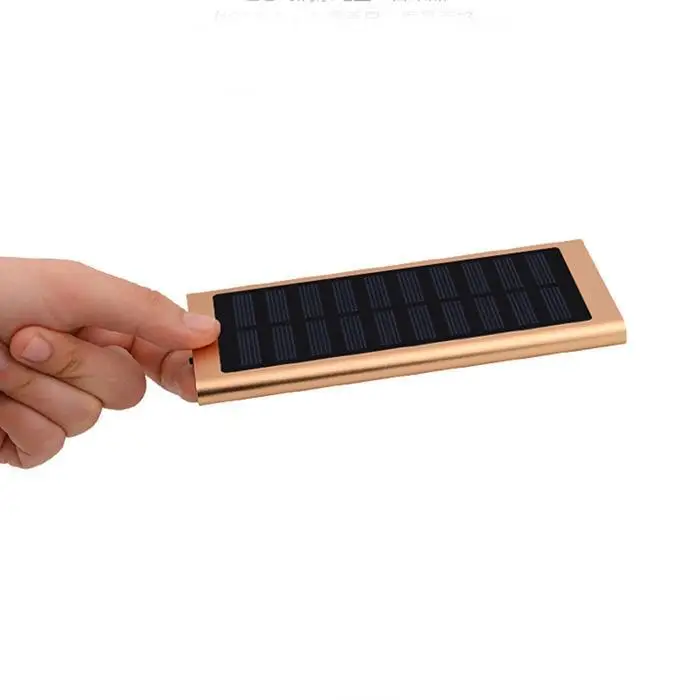 Солнечная батарея 20000mAh двойное Портативное зарядное usb устройство ультра тонкий