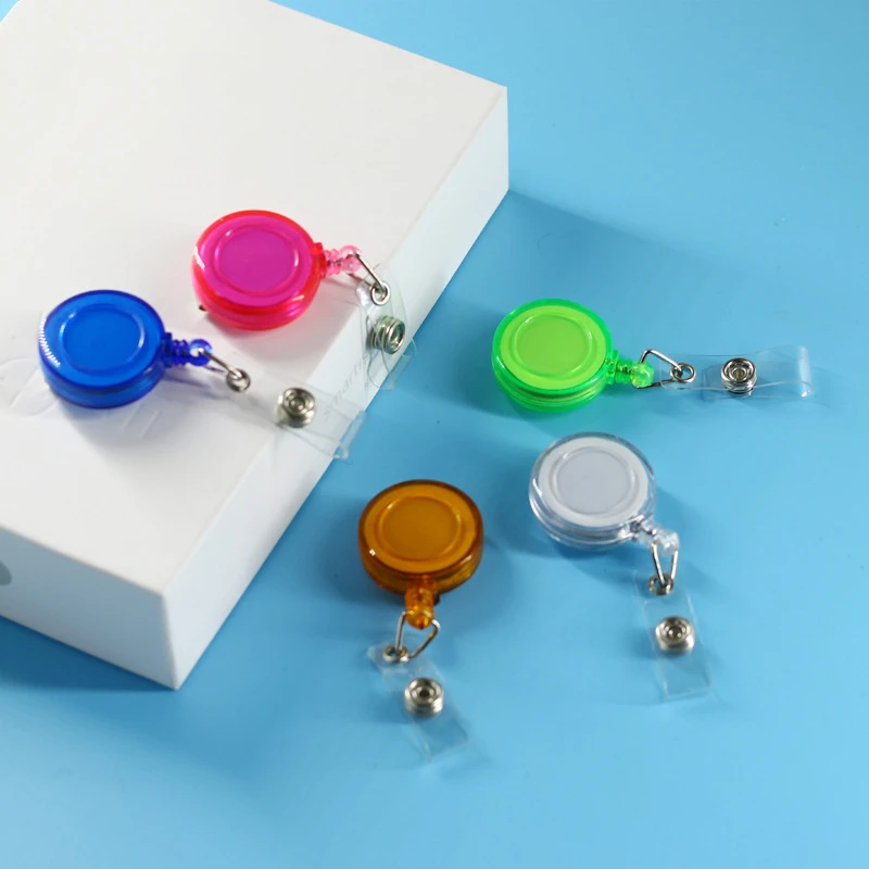 

Candy Colors ID Card Holder with Badge Reel Retractable Photo Identity Pass Badge Holder & Accessories